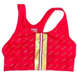 PINK Victoria's Secret ultimate Red and Gold unlined Sports Bra